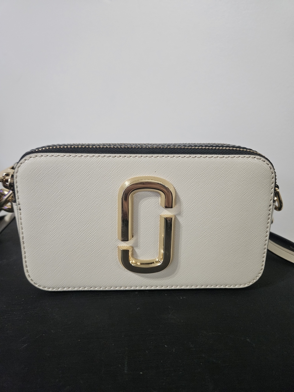 Marc Jacobs The Snapshot Camera Bag Cream Black Like New - Picture 2 of 13